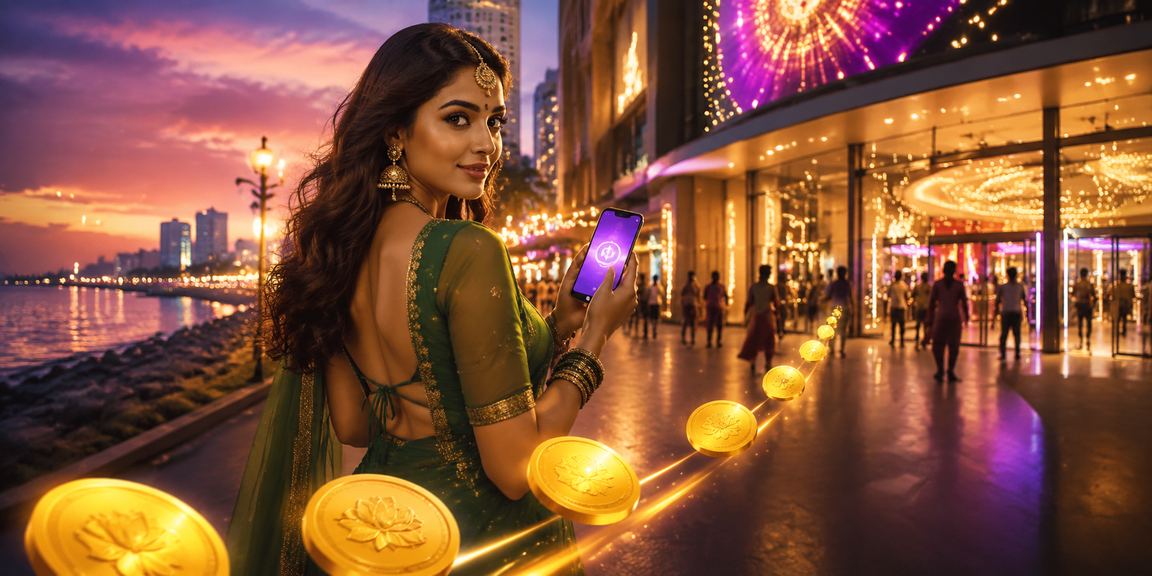 Chennai Marina beach with mobile payments concept